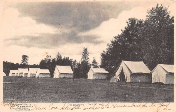Pocono Pines Pennsylvania Tent View, Camp In The Pocono Mountains PC U4109