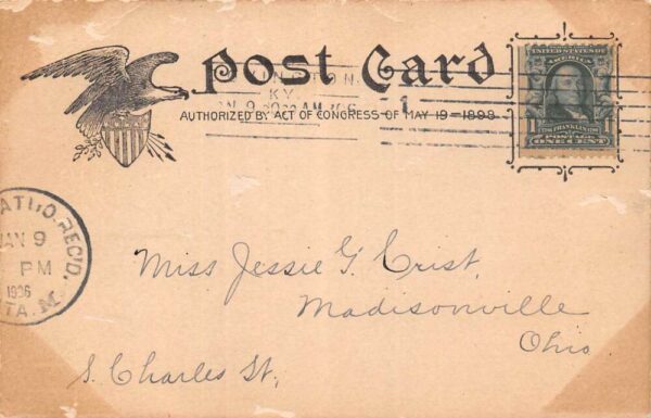 Covington Kentucky Covington Post Office Sepia Tone Lithograph Vintage PC U4112 - Image 2