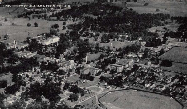 Tuscaloosa Alabama Aerial View Of University Of Alabama B/W Photo PC U4119