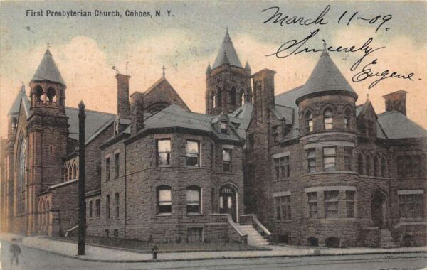 Cohoes New York First Presbyterian Church Vintage Postcard AA66733
