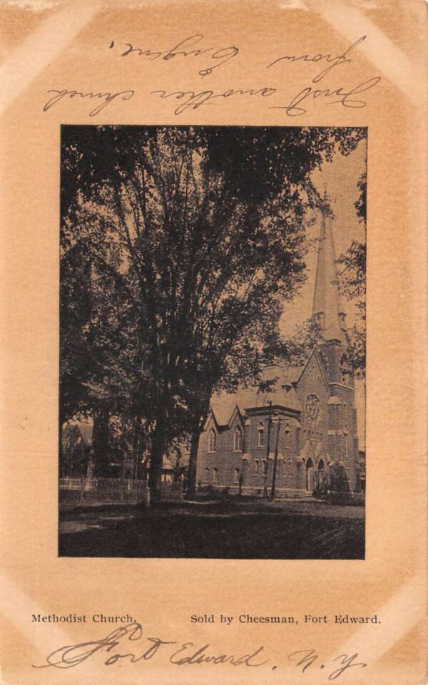 Fort Edward New York Methodist Church Vintage Postcard AA66734