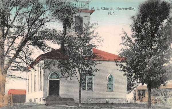 Brownville New York ME Church Vintage Postcard AA66736