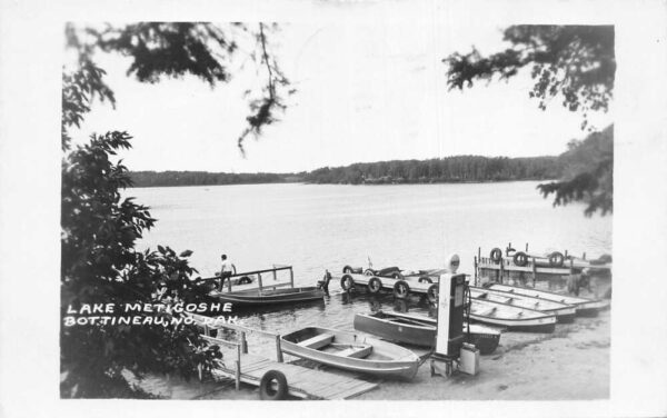 Bottineau North Dakota Lake Metigoshe Boat Landing Pier Real Photo PC AA66780