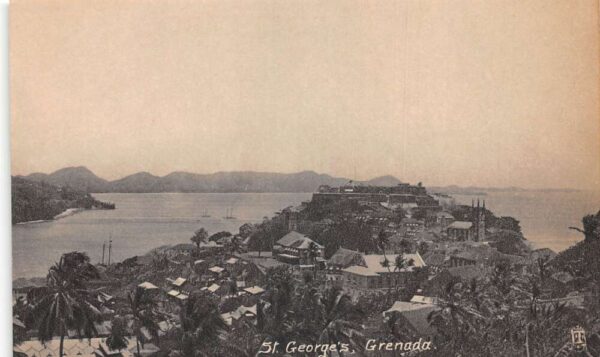 St George's Grenada Birds Eye View Tuck Vintage Postcard AA66812