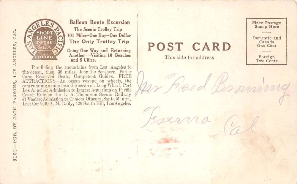 Los Angeles California Laurel Canyon Trackless Trolley Bungalow Inn PC AA66931 - Image 2