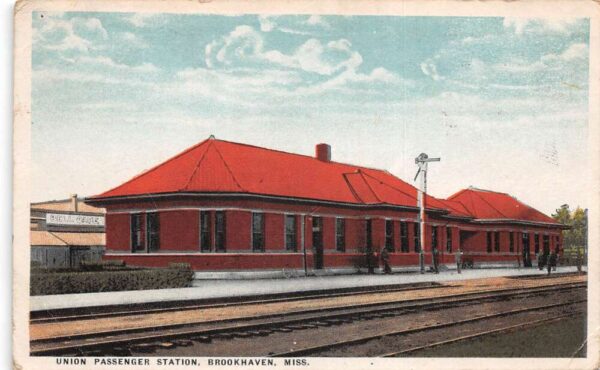 Brookhaven Mississippi Union Passanger Station Vintage Postcard AA66956