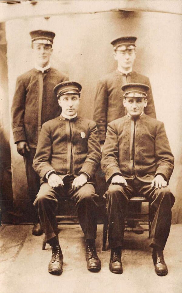 Police Officers Train Ticketers Real Photo Vintage Postcard AA67051