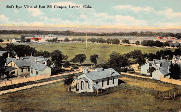 Lawton Oklahoma Fort Sill Campus Birds Eye View Vintage Postcard AA67056