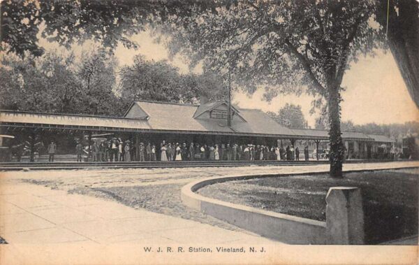 Vineland New Jersey WJRR Train Station Vintage Postcard AA67165