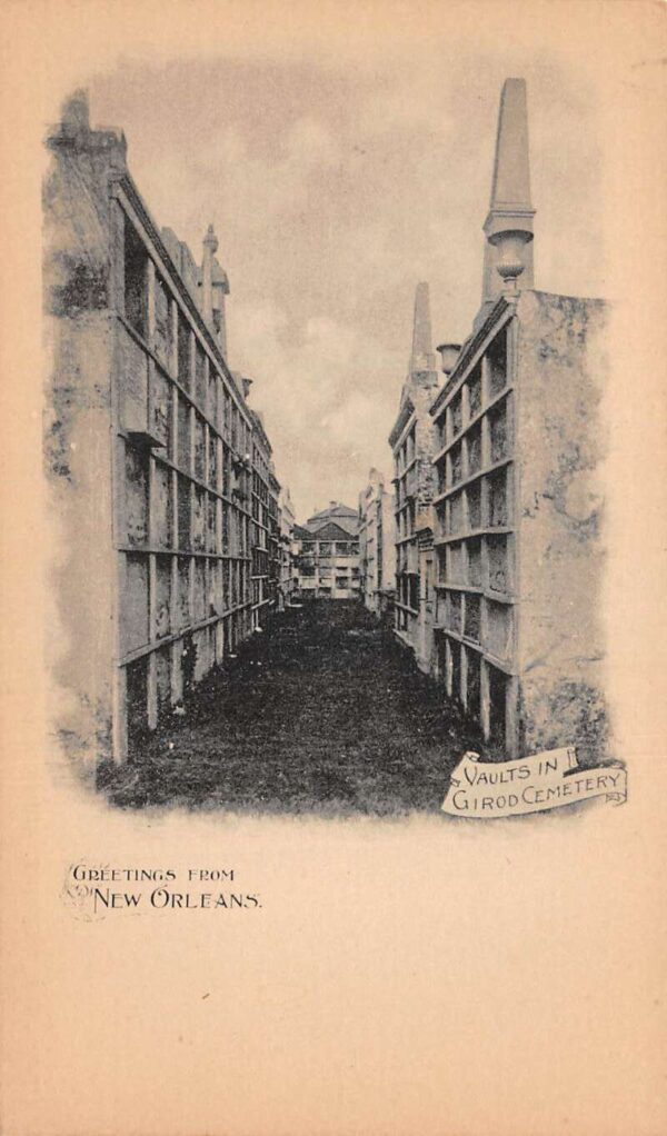 New Orleans Louisiana Vaults in Girod Cemetery Vintage Postcard AA67174