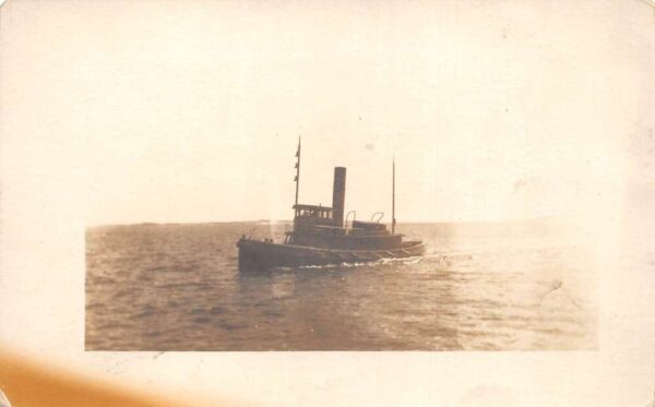 Steamer Tug Boat Real Photo Vintage Postcard AA67250