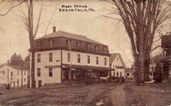 Kezar Falls Maine Post Office Vintage Postcard AA67265