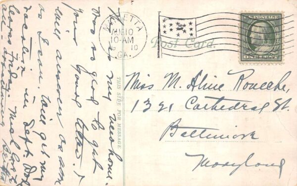 Marietta Georgia Post Office Vintage Postcard AA67266 - Image 2