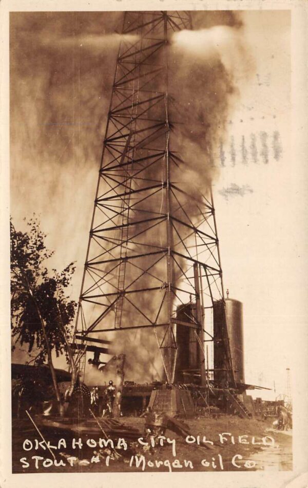Oklahoma City Oklahoma Morgan Oil Co Oil Field Real Photo Postcard AA67273