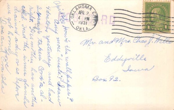 Oklahoma City Oklahoma Morgan Oil Co Oil Field Real Photo Postcard AA67273 - Image 2