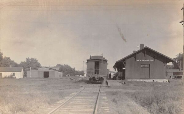 New Windsor Illinois Train Station Real Photo Vintage Postcard AA67286