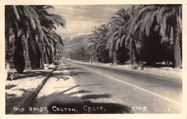 Colton California Old Baldy Street Scene Real Photo Postcard AA67341