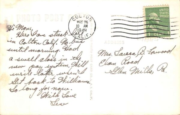 Colton California Old Baldy Street Scene Real Photo Postcard AA67341 - Image 2