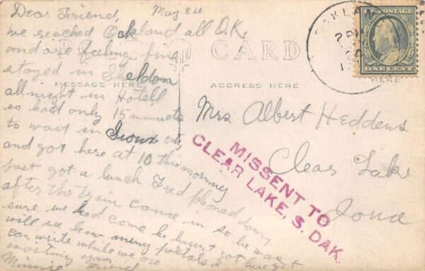 Oakland Nebraska The Mill Dam Tinted Real Photo Vintage Postcard AA67396 - Image 2