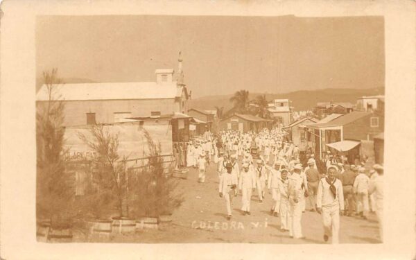 Culebra Puerto Rico Virgin Islands US Sailors Street Scene Real Photo PC AA67507
