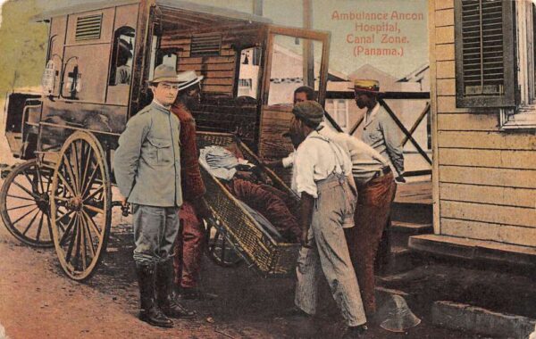 Canal Zone Panama Ancon Hospital Ambulance Vintage Postcard AA67513