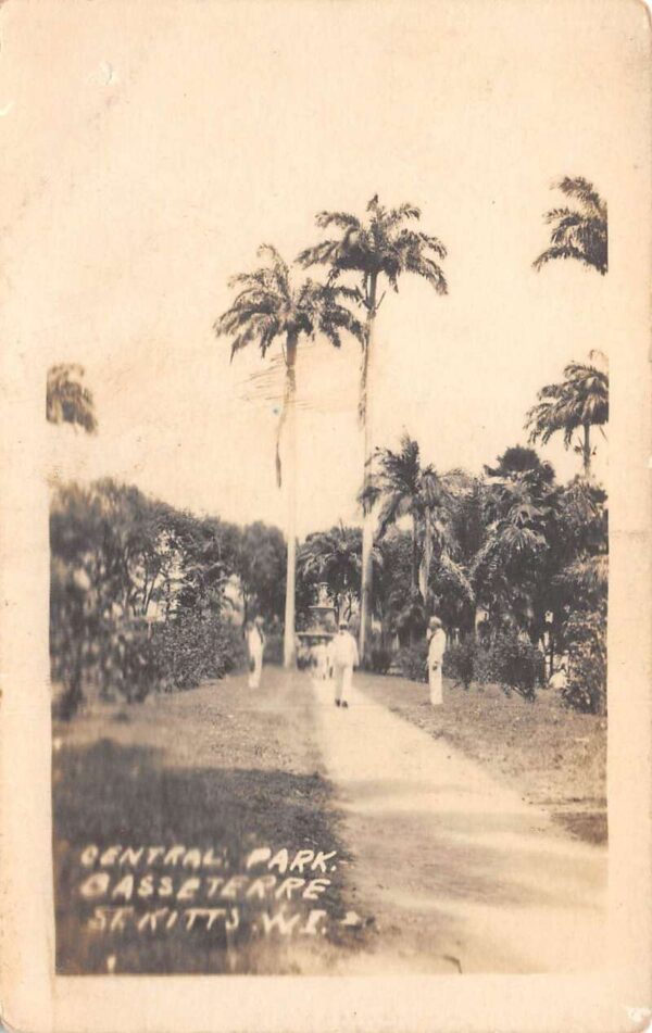 Basseterre St Kitts Virgin Islands Central Park Real Photo Postcard AA67520