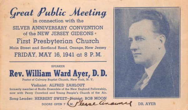 Orange New Jersey First Presbyterian Church Rev William Ward Ayer PC AA67544
