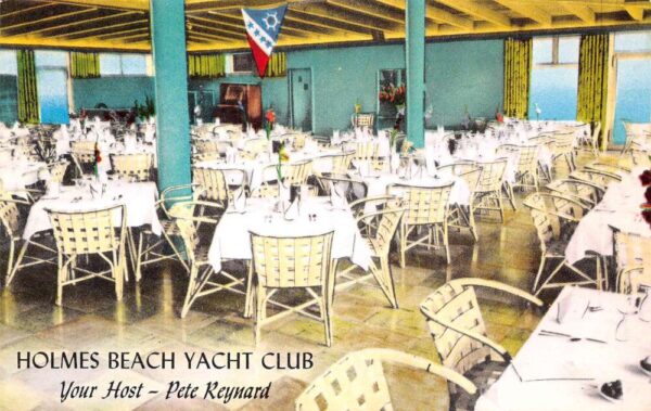 Anna Maria Island Florida Holmes Beach Yacht Club Dining Room Postcard AA67547