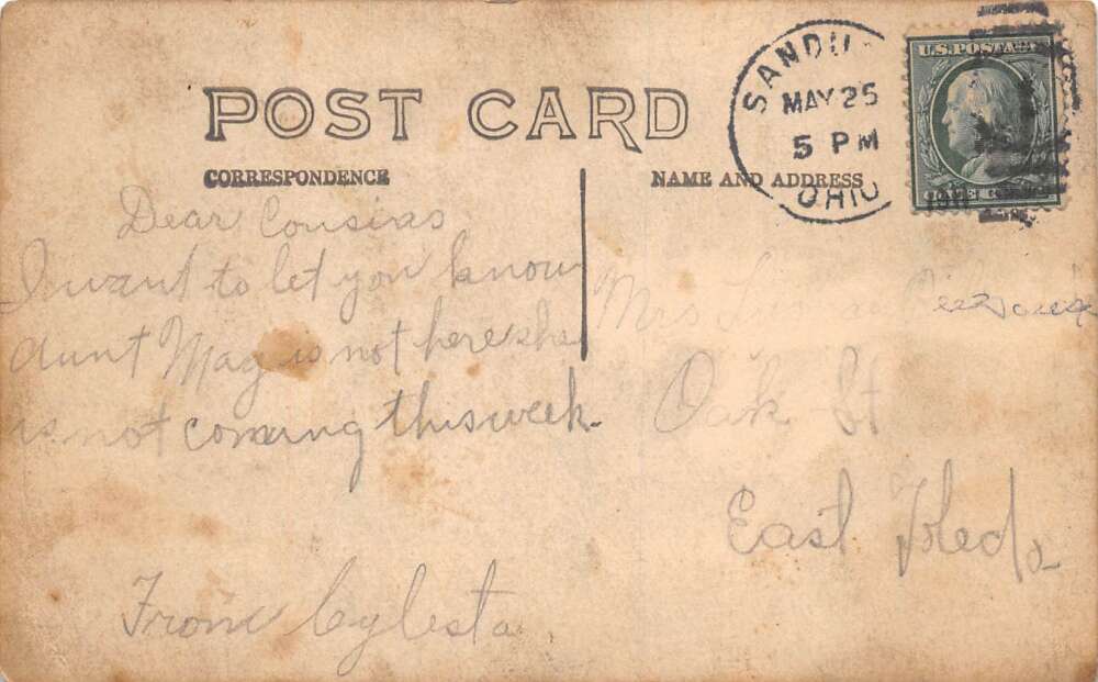 Sandusky Ohio Family in Front of Home Real Photo Vintage Postcard AA67567 - Image 2