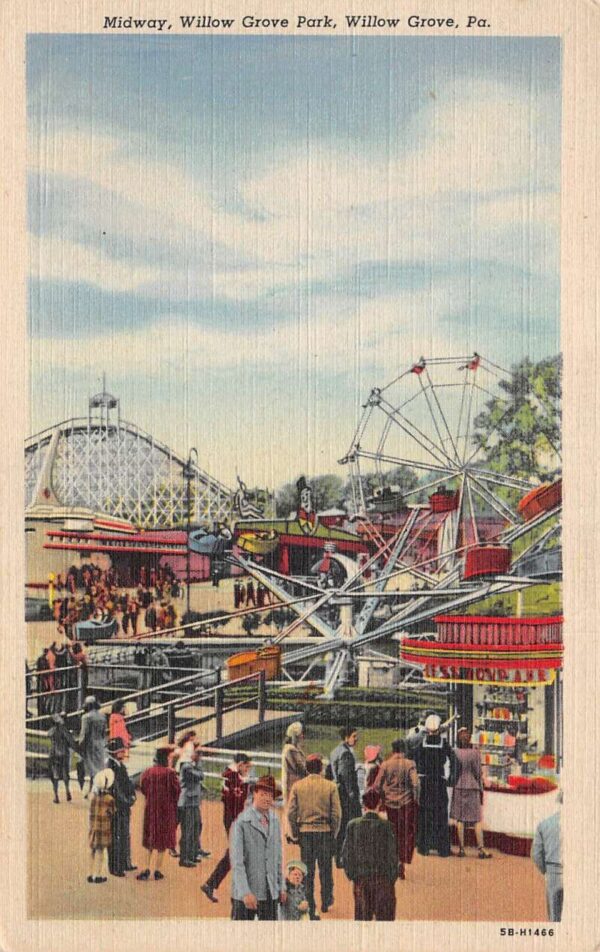 Willow Grove Pennsylvania Willow Grove Park Midway Roller Coaster PC AA67570