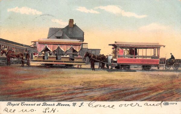 Beach Haven New Jersey Beach Haven Railway " Rapid Transit " Vintage PC U4428