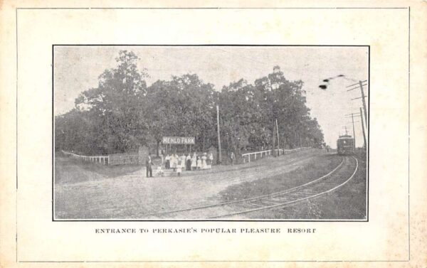 Perkasie Pennsylvania Menlo Amusement Park Entrance Vintage Postcard U4432