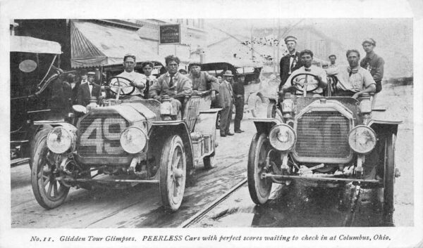 Columbus Ohio Glidden Tour Automobile Race Peerless Cars Postcard AA67576