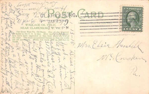 Wallace Oil Field West Virginia Birds Eye View Vintage Postcard AA67586 - Image 2