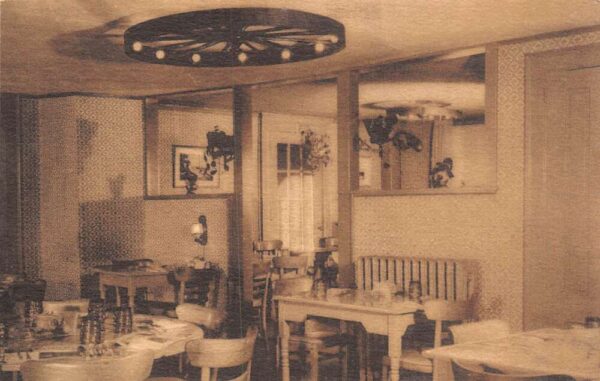 Essex Connecticut Griswold Inn, Main Dining Room Sepia Tone Lithograph PC U4568