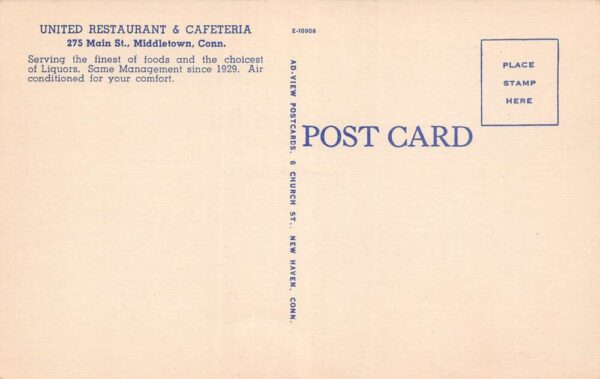 Middletown Connecticut United Restaurant Multi-View Linen PC U4571 - Image 2