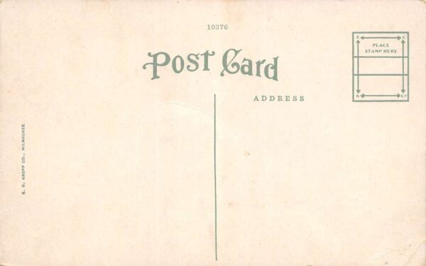 Fox Lake Wisconsin Main St., Looking West, Sky Tinted Vintage Postcard U4668 - Image 2