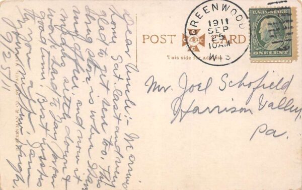 Greenwood Wisconsin Part Of Main Street City Drug Store Vintage Postcard U4688 - Image 2