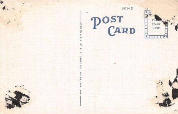 Algoma Wisconsin 4th St. South Rexall Drug Store, Marks On Back Vintage PC U4702 - Image 2
