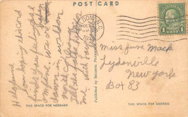 Weldon North Carolina Business Section Drug Store Coke Sign Postcard AA67779 - Image 2