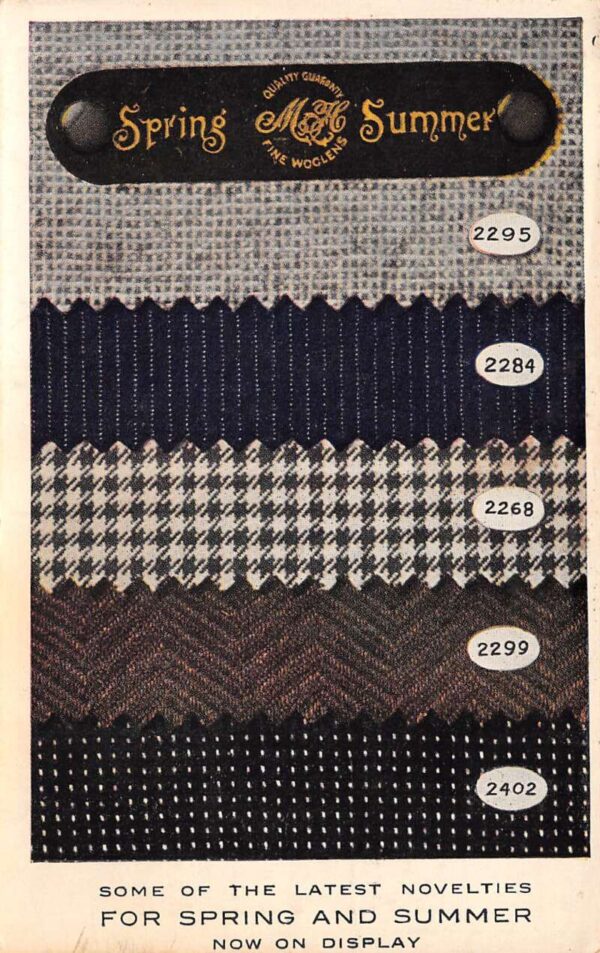 Allegan Michigan C.E.Hanson Linens Spring & Summer Woolens Ad Vintage PC U4891