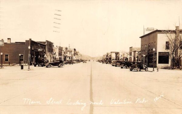 Valentine Nebraska Main Street Looking North Real Photo Postcard AA67819