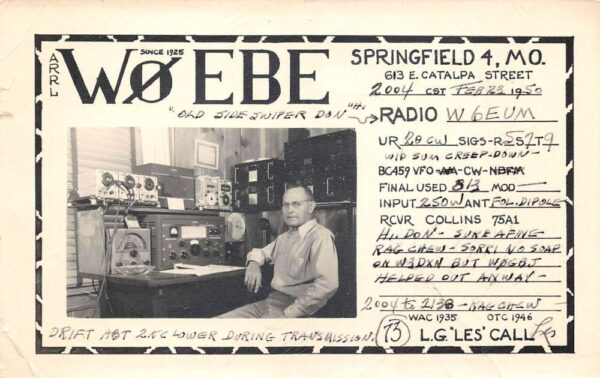 Springfield Missouri QSL Radio Equipment Real Photo Vintage Postcard AA67829