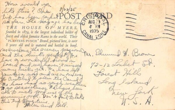 House of Myers Jamaican Rum Planters Punch Advertising Vintage Postcard AA67837 - Image 2