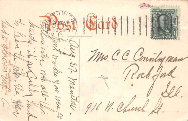 Colorado Springs Colorado Pikes Peak Railroad Halfway House Postcard AA67838 - Image 2