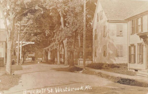 Westbrook Maine Brackett Street Real Photo Vintage Postcard AA67857