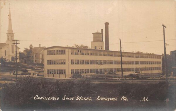 Springvale Maine Springvale Shoe Works Factory Real Photo Postcard AA67860