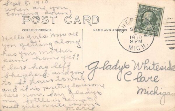 Shepherd Michigan Church Real Photo Vintage Postcard AA67862 - Image 2