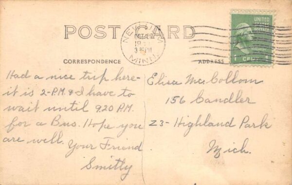 New Ulm Minnesota Evang Lutheran Church Real Photo Vintage Postcard AA67863 - Image 2