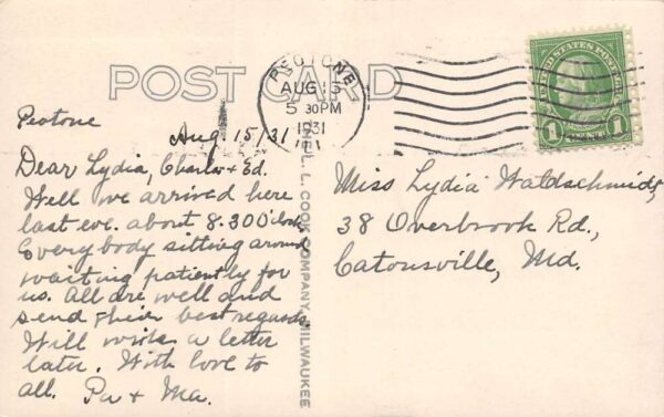 Peotone Illinois First Evangelical Church B/W Photo Vintage Postcard U4911 - Image 2